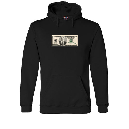 Trump $100 Bill Hoodie in Black – front
