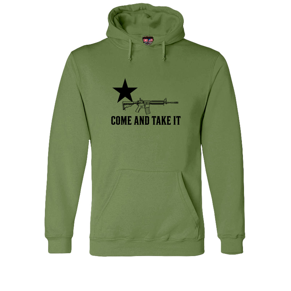 Come and Take It Rifle Hoodie - Olive in Olive – front