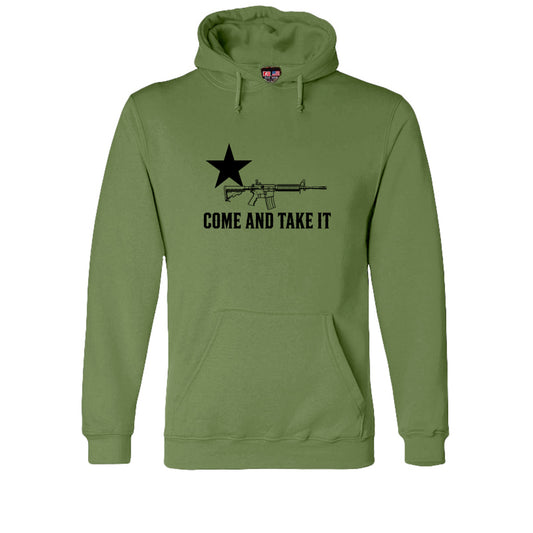 Come and Take It Rifle Hoodie - Olive in Olive – front