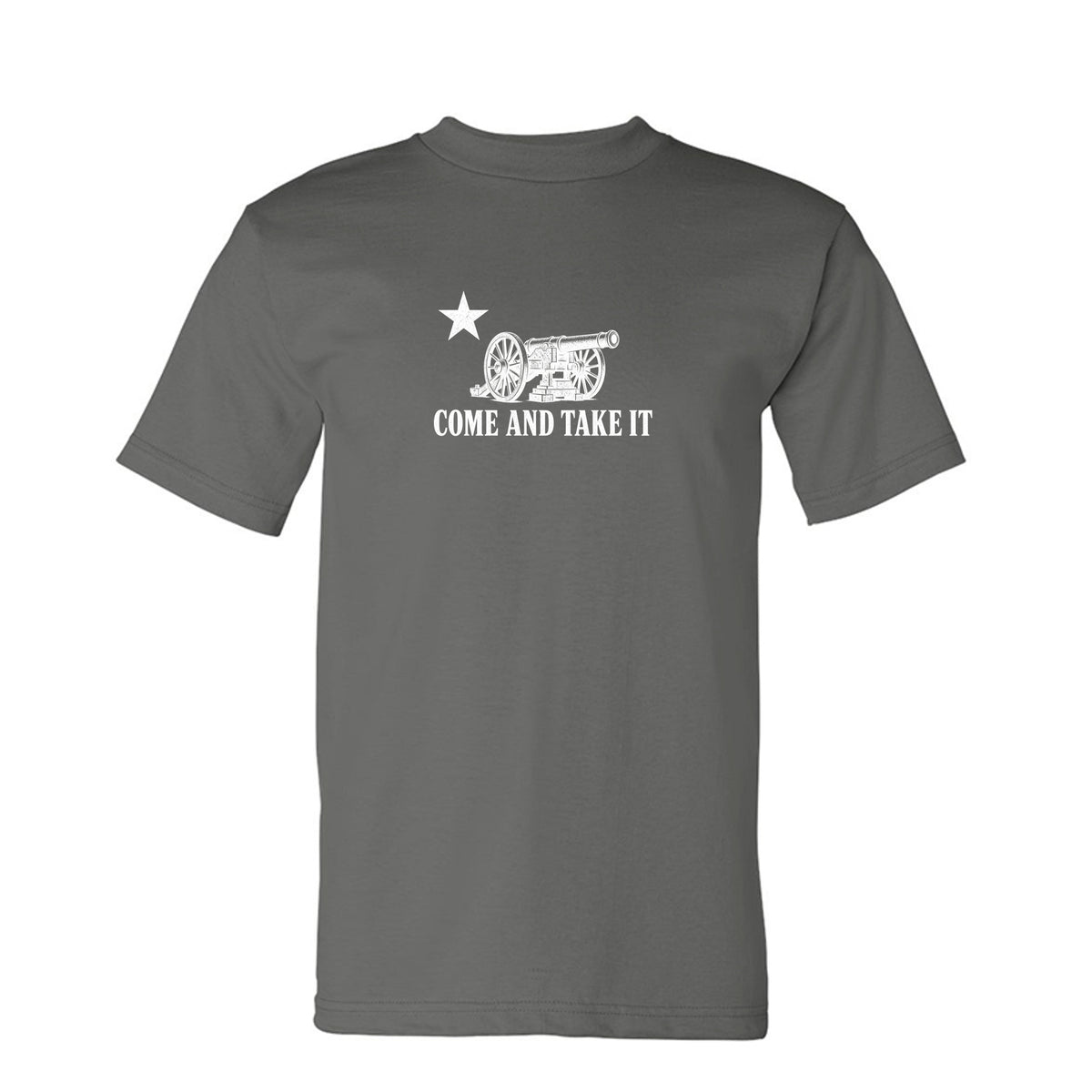 Come and Take It Cannon Tee - Dark Colors in Charcoal – front