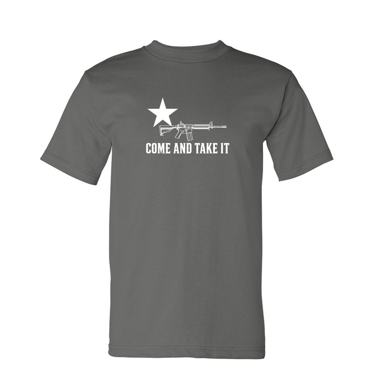 Come and Take It Rifle Tee - Dark Colors in Charcoal – front