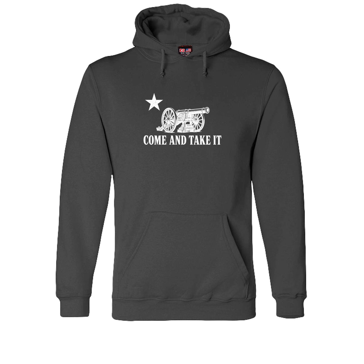Come and Take It Cannon Hoodie in Charcoal – front