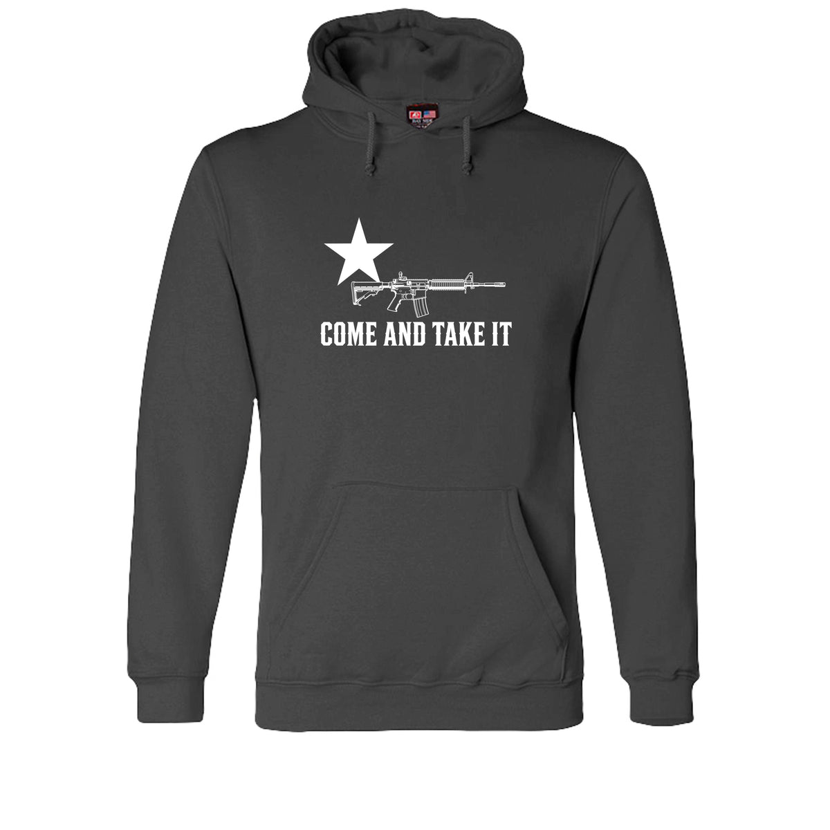 Come and Take It Rifle Hoodie in Charcoal – front