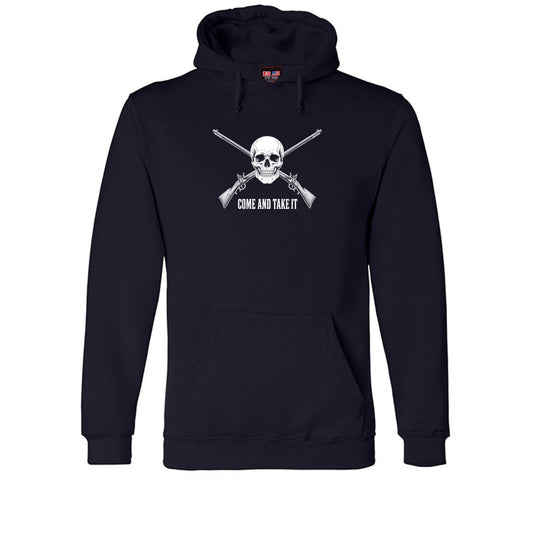 Come and Take It Jolly Roger Hoodie in Navy – front