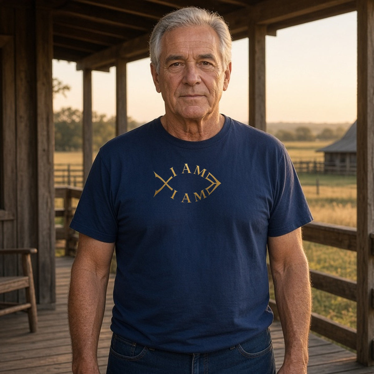Model wearing pax dove lightweight tee